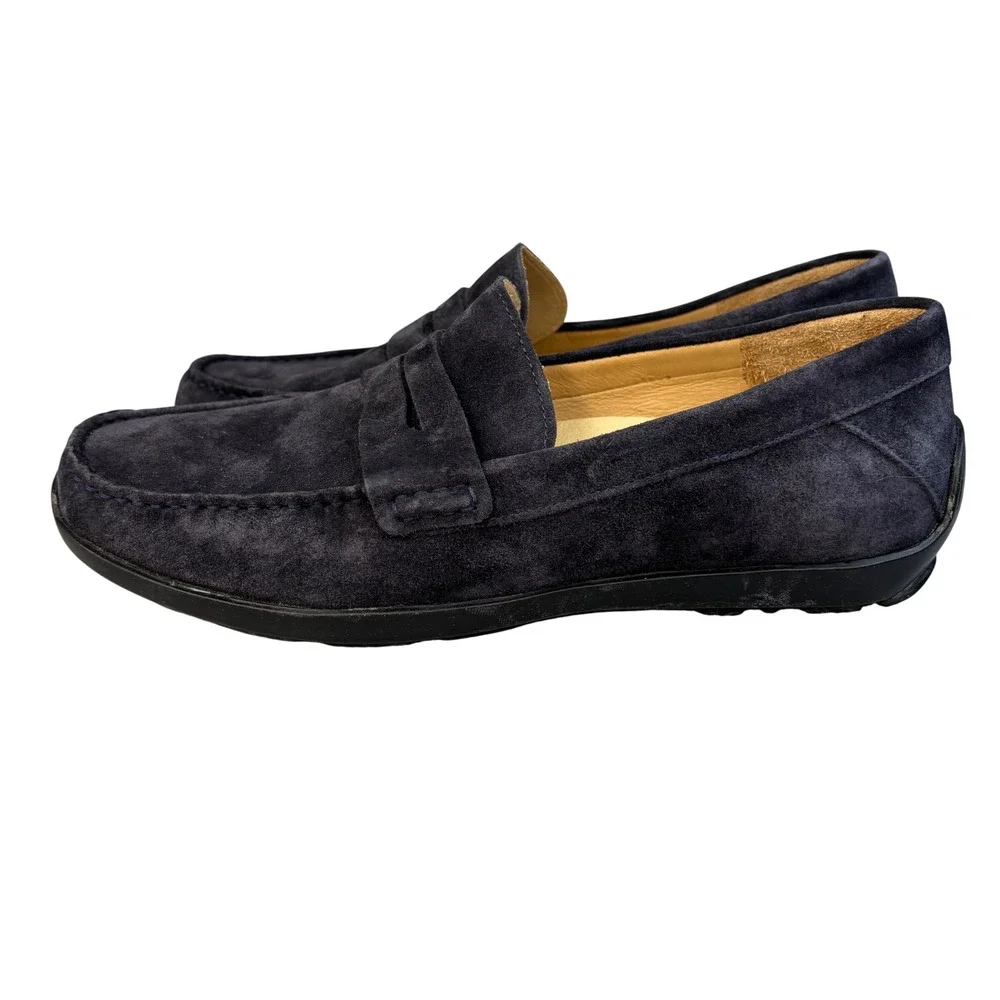 Samuel Hubbard Men's US 10 M Navy Suede Leather Comfort Driving Loafers